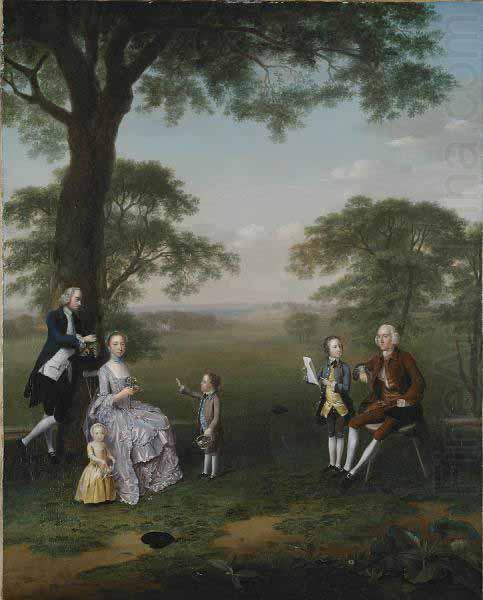 The Clavey family in their garden at Hampstead, Arthur Devis